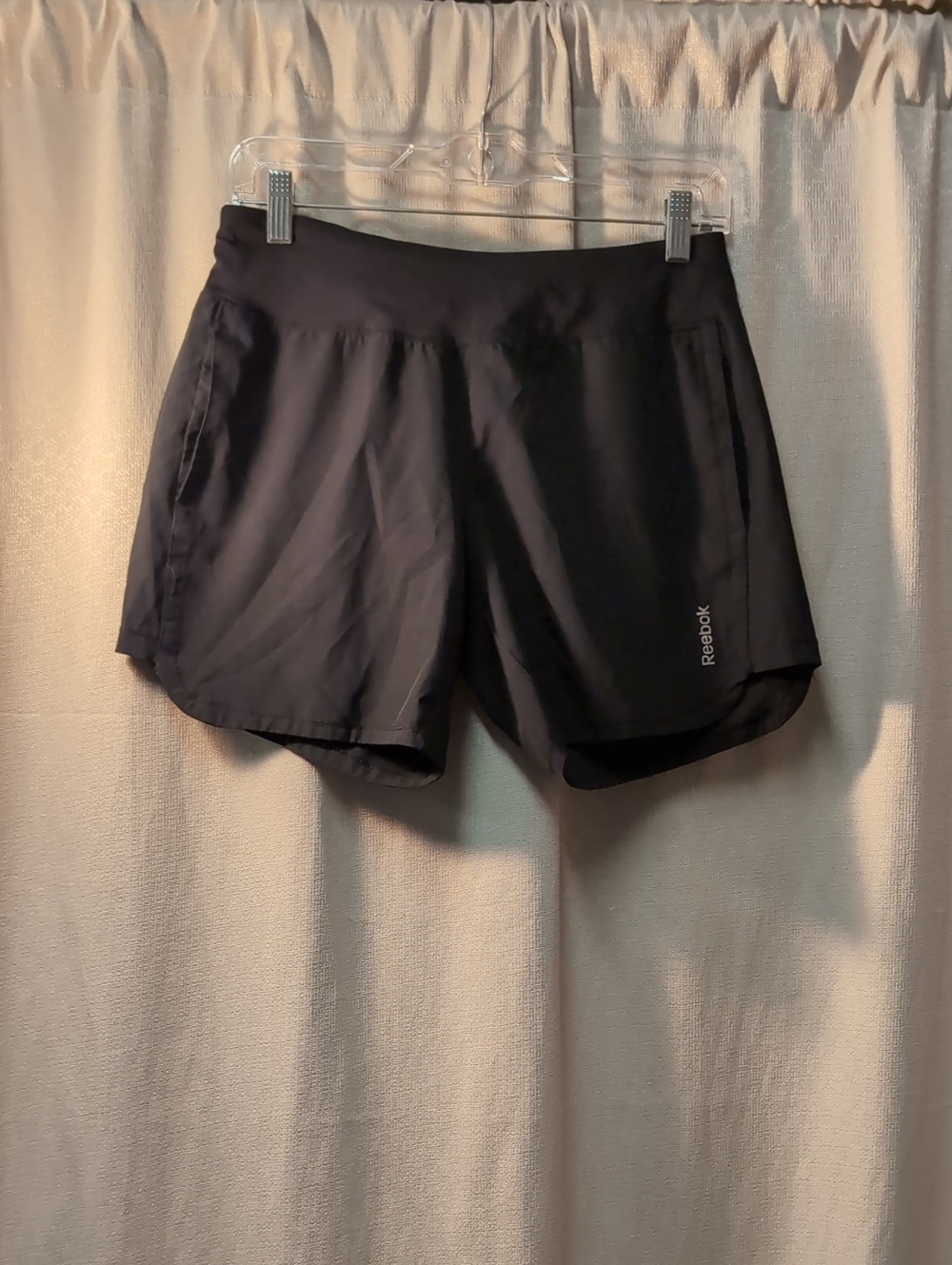 Reebok Black Woven Athletic Running Shorts